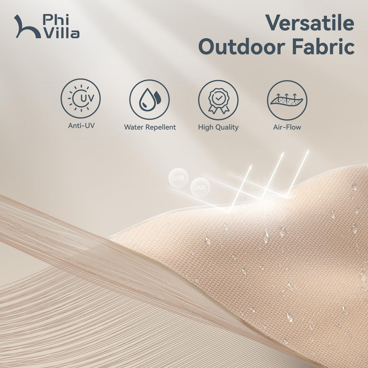 PHI VILLA 15ft Large Patio Umbrellas with Base Included, Outdoor Double-Sided Rectangle Market Umbrella with Crank Handle, for Poolside Lawn Garden, Beige PHI VILLA