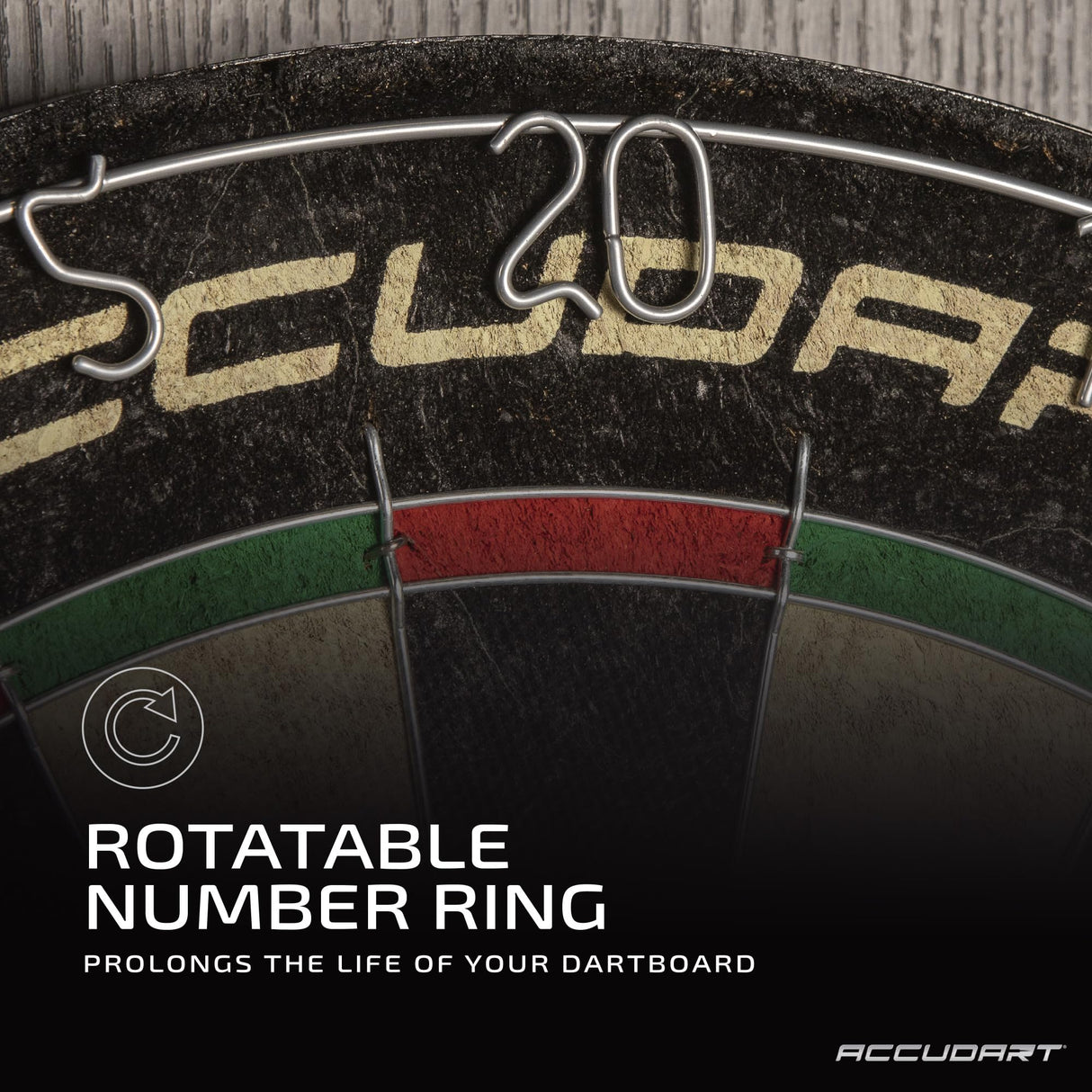 Accudart Armada Bristle Dartboard Cabinet Set - Official Size 18" x 1.5" - Self Healing Genuine Sisal - Wall Mount Cabinet Set - Round Spider Wires Reduce Bounce Outs - Rotatable Metal Number Ring Accudart