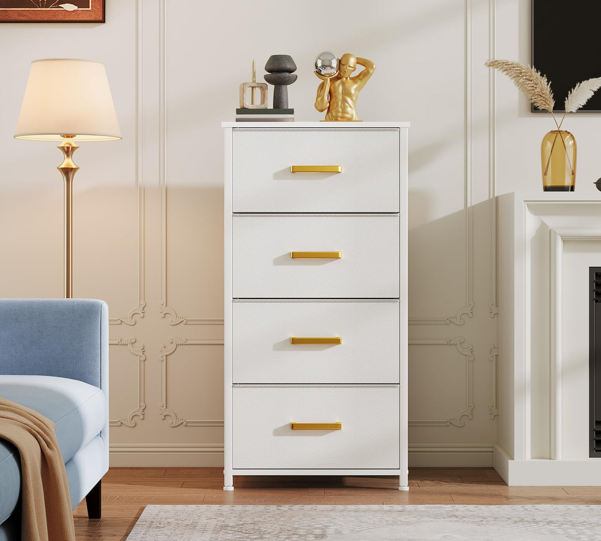 YITAHOME Dresser with 4 Drawers - Fabric Storage Tower, Organizer Unit for Room, Living Room, Hallway, Closets YITAHOME