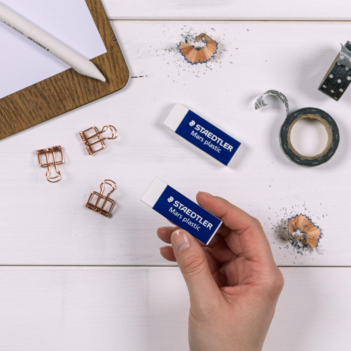 STAEDTLER Mars Plastic Vinyl Erasers (4-Pack), White Erasers for Clean & Precise Results - Latex-Free, Minimal Crumbling, Made in Germany STAEDTLER