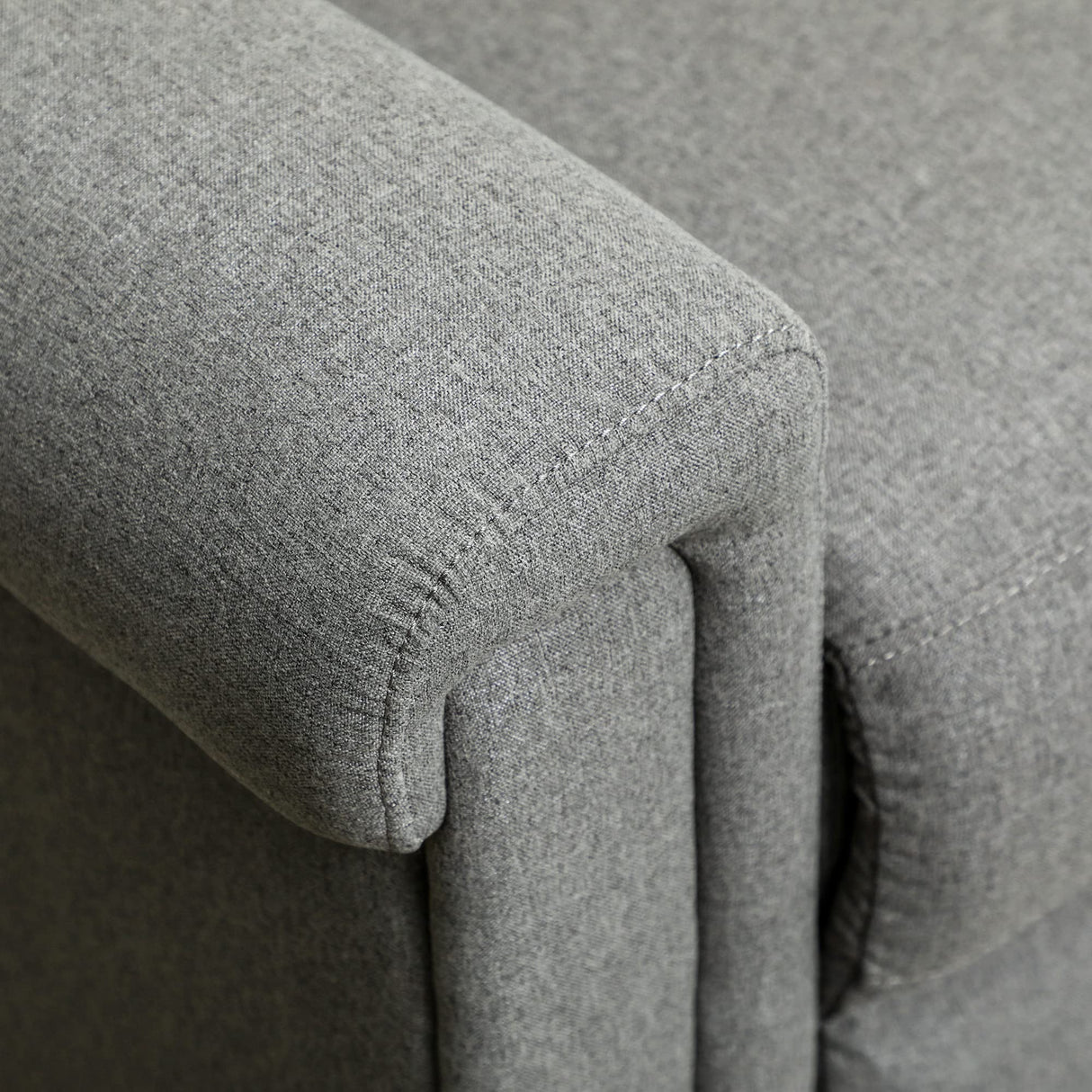 HOMCOM 3 Seater Recliner Sofa with Manual Pull Tab, Fabric Reclining Sofa, RV Couch, Home Seating, Gray HOMCOM