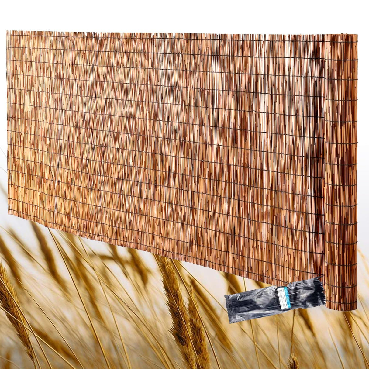 Bamboo Fencing, Natural Reed Fencing Rolls, Backyard Garden Fencing, Decorative Fences, Patio Privacy Wall Fencing Roll for Outdoor, Gallery, Restaurant, Hotel 2-6ft High(70*200cm(2.3*6.6ft)) HSPLXYT