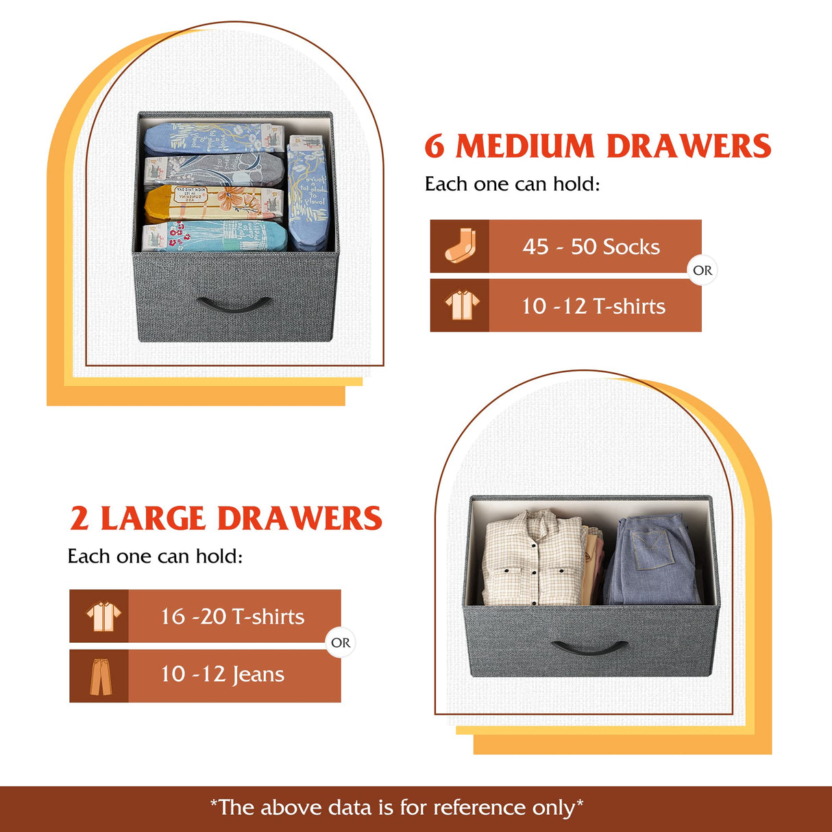 WLIVE Fabric Dresser, Storage Drawer Unit, Bedroom Dresser TV Stand for 32 40 43 inch TV, Wide Dresser with 8 Large Deep Drawers for Office, College Dorm, Dark Grey WLIVE