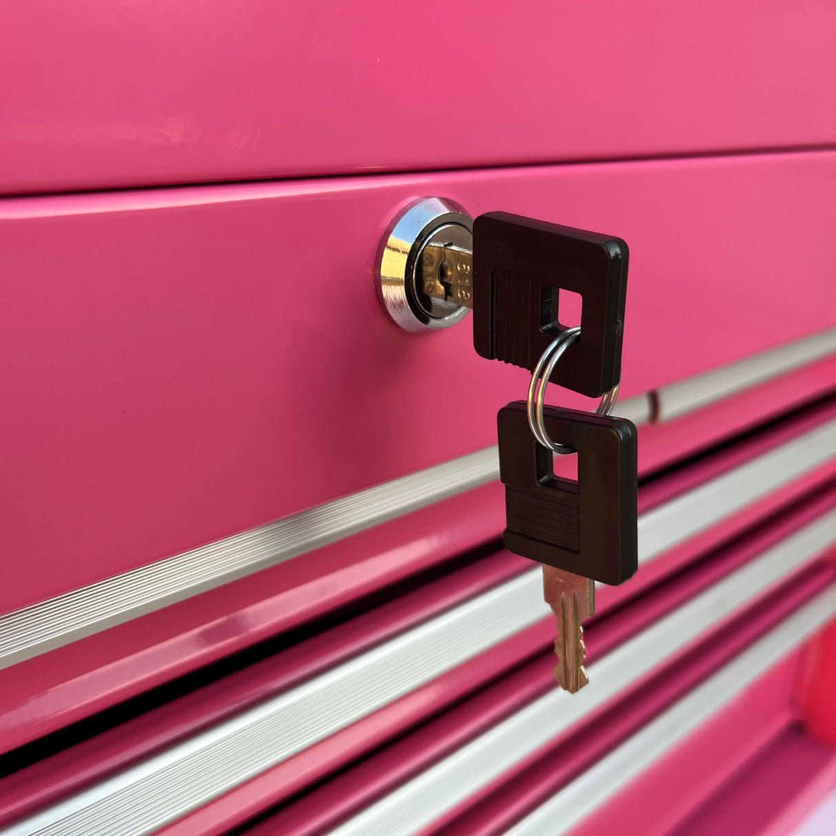 Workington Portable Metal Tool Chest with 6 Drawers, 24" 6-Drawer Tool Chest Cabinet with Ball Bearing Drawer Slides, Steel Tool Storage Box Organizer 4005 Pink Workington