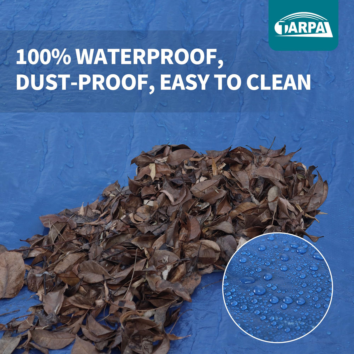 TARPAL 20ft Round tarp Waterproof 8mil Poly Tarps Pool Cover Multifunctional Tarpaulin Pool Covers for Above Ground Pools Dust and UV Resistance .(Blue/Black) TARPAL