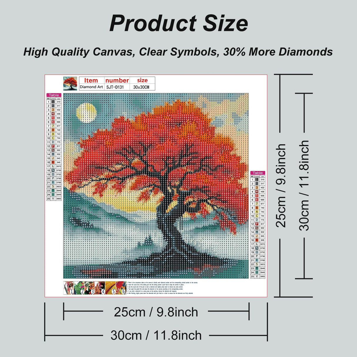 SJUTOUCI Tree Diamond Painting Kits for Adults, Diamond Art Kits for Beginners, 5D DIY Full Drill Gem Craft Art for Home Decor Gift 12x12 inch, Fall SJUTOUCI