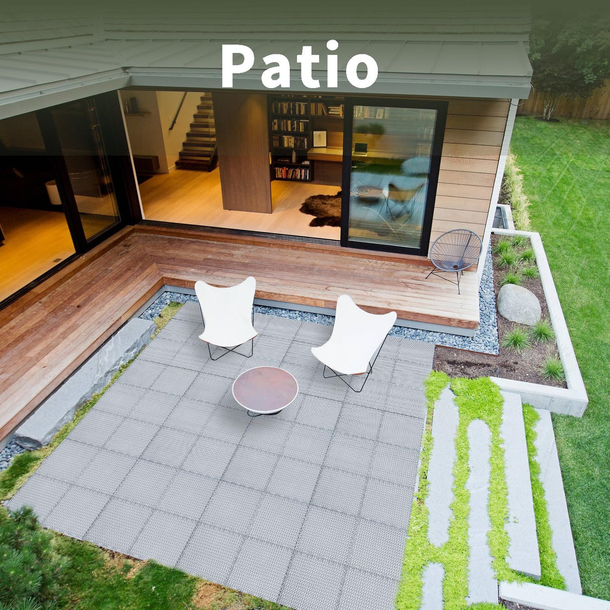 Fast-drying Outdoor Decking for Garden, Kennel, Storage Shed, Basement, Garage, Patio, Balcony,Bathroom, 10 PCS 12''x12'' Heavy-duty Interlocking Decking Tiles, Maximum Bearing Capacity up to 6613 LBs Romlits