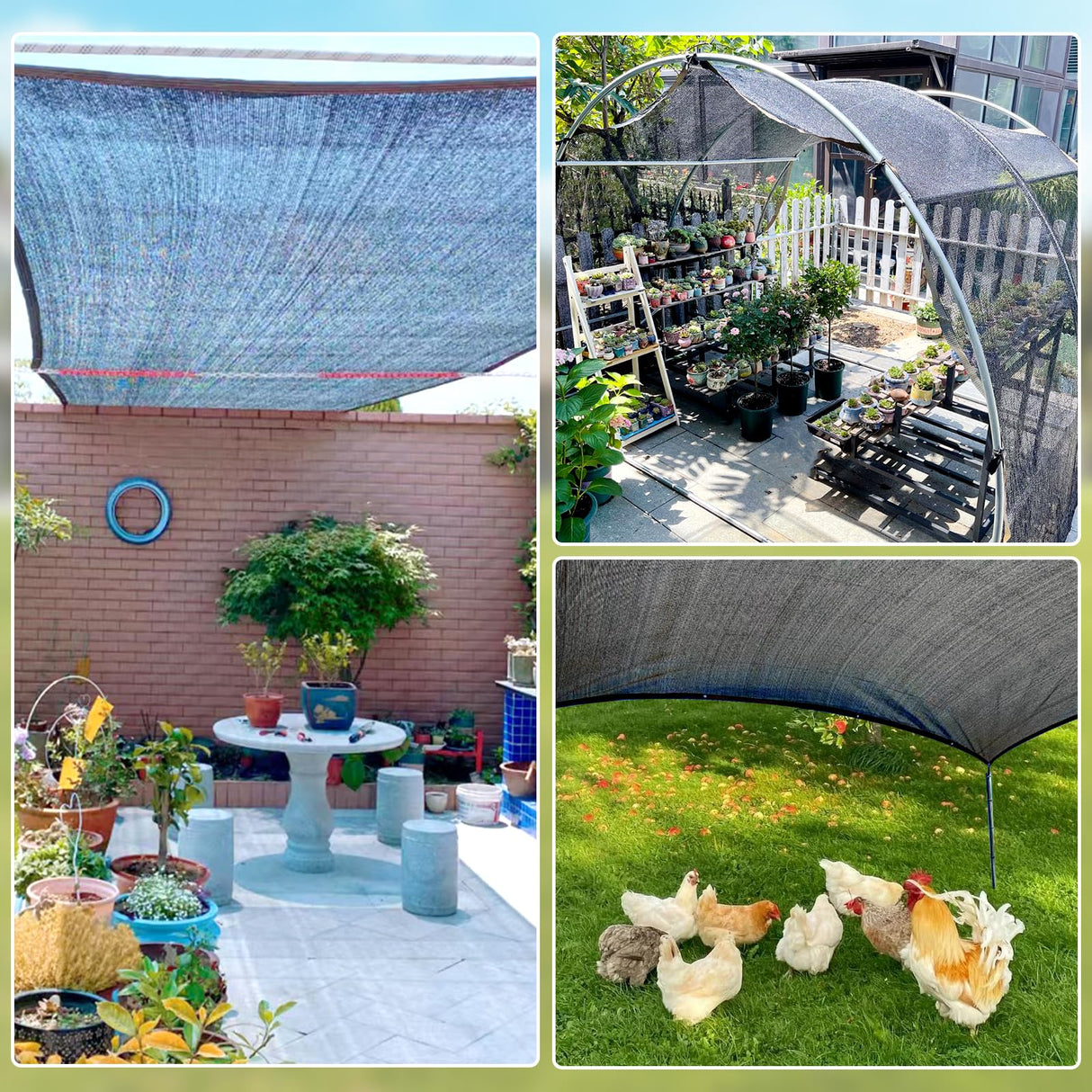 BELLEBILL 50% Shade Cloth, 6.5x16.5FT Sun Shade Cover Net Mesh Tarp with Grommets for Greenhouse, Plant, Garden, Patio, Pergola, Sun Shade Canopy Black BELLEBILL