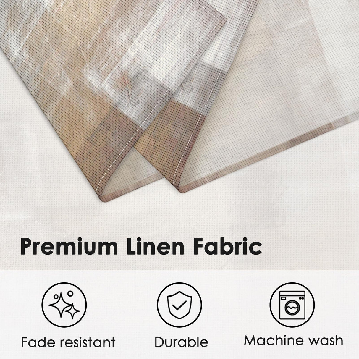 Emvency Farmhouse Placemats Set of 4, 12x18 Inch Modern Abstract White and Brown Art Painting Table Mats for Outdoor Home Party Kitchen Dining Decoration Emvency