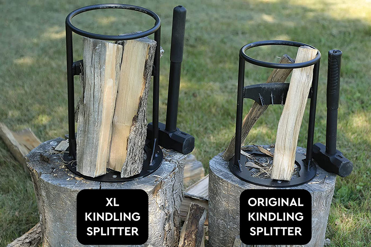 Blue Home XL Kindling Splitter — with 5.5 Lbs Sledge Hammer — Easy Portability — Manual Log Splitter (XL Kindling Splitter) BH Blue Home