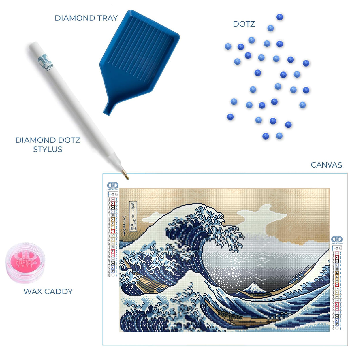 DIAMOND DOTZ The Great Wave Off Kanagawa Ocean Diamond Painting Kits for Adults - Diamond Art Kits a Relaxing Creative Craft Kit with Dotz Gems 22.4"x15.4" DIAMOND DOTZ
