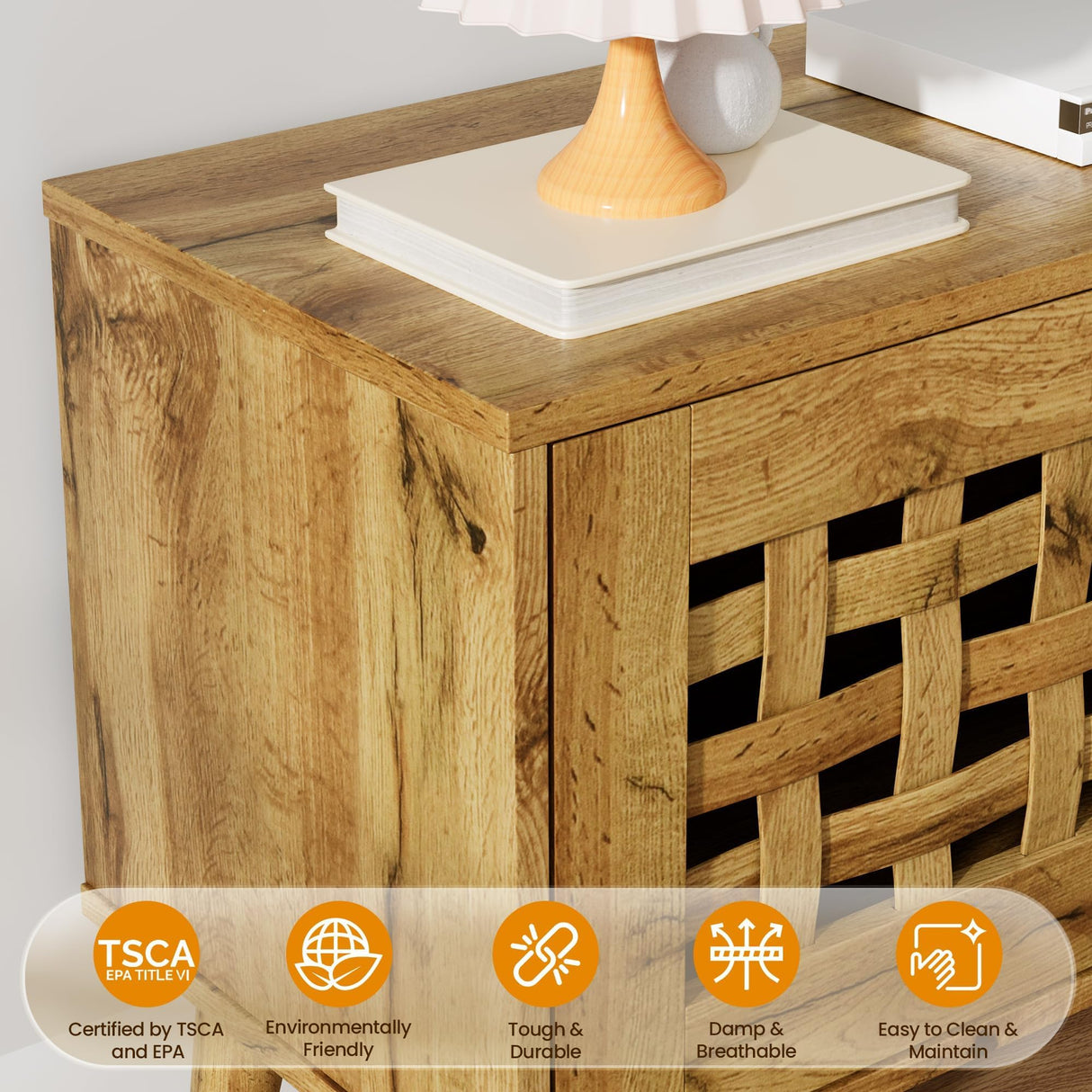 RoyalCraft 63'' TV Stand with Storage, Wood TV Entertainment Center for 65 inch TV, Mid Century Modern TV Entertainment Center with Storage, TV Consoles Cabinets for Living Room RoyalCraft