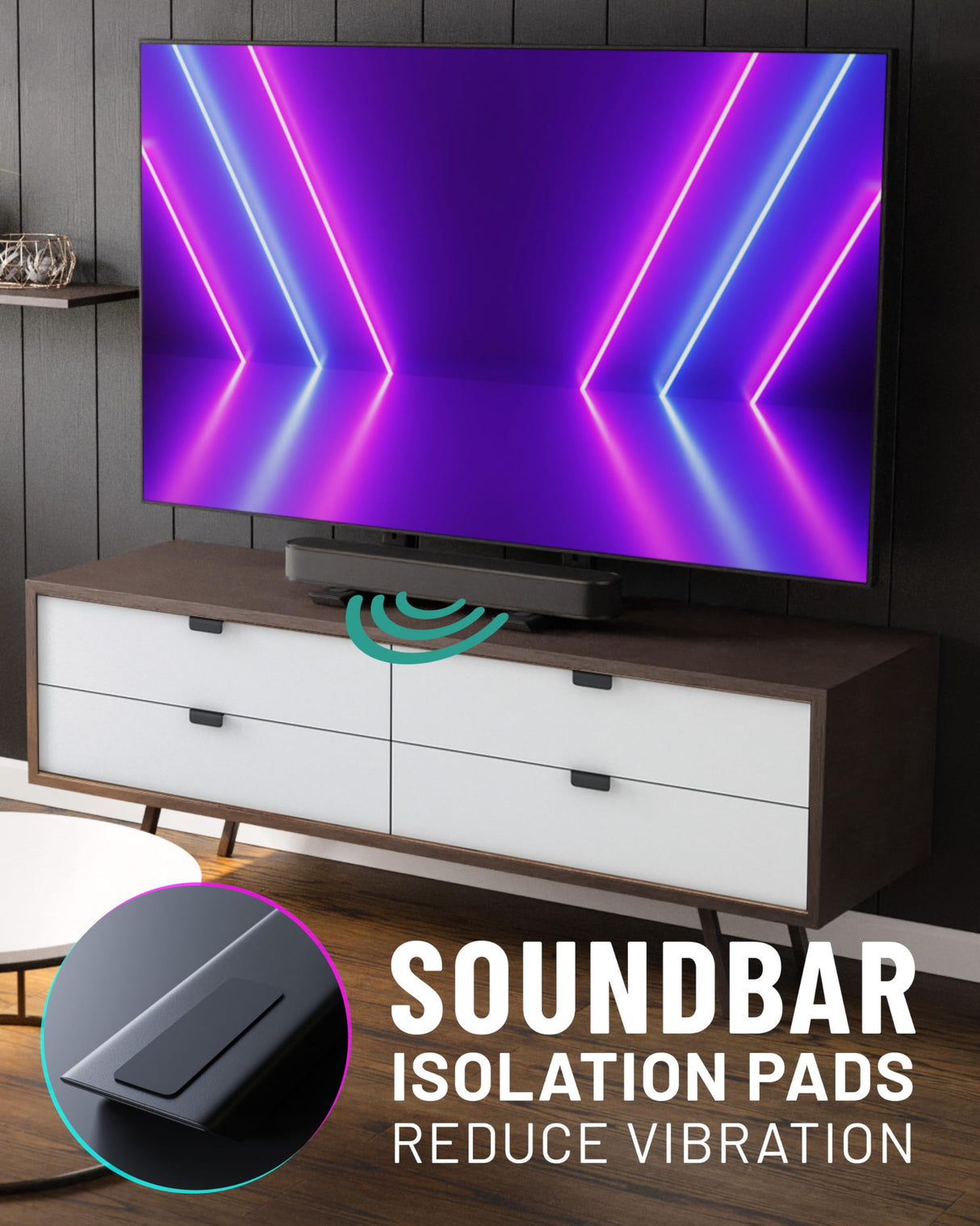 ECHOGEAR Universal Large TV Stand - Height Adjustable Base for TVs up to 77" - Wobble-Free Replacement Stand Works w/Any TV Including Vizio, TCL, Samsung & More - Flat Design Compatible w/Soundbars ECHOGEAR