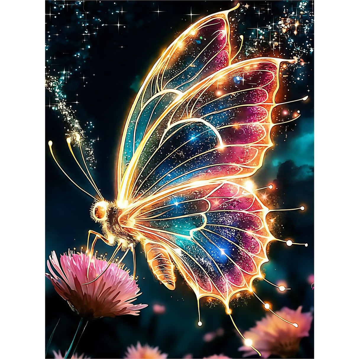 Butterfly Diamond Art Kits for Adults, 5D Butterfly Diamond Painting Kits for Beginner, DIY Aniamal Gem Art Dots for Adults, Perfect for Home Wall Decor 12x16 Inch GEEHEIY