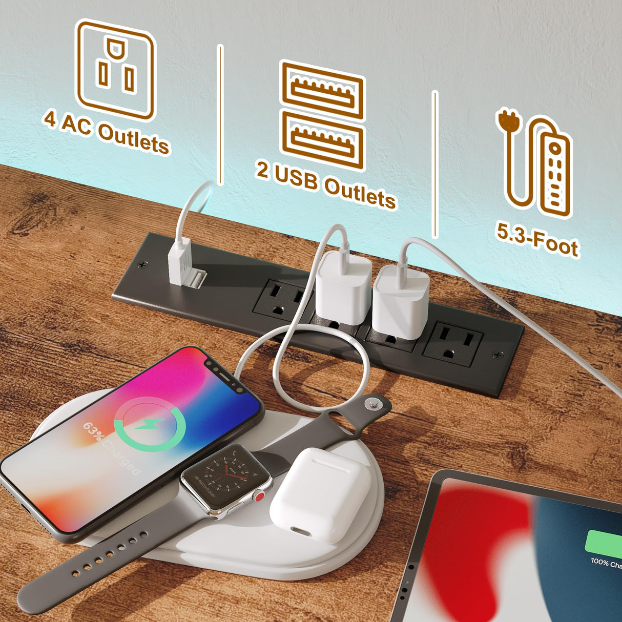 GYIIYUO LED TV Stand with 6 Fabric Drawers and Power Outlet for 65 70 75 Inch TVs, Entertainment Center with Open Storage Shelves, Dresser TV Stand for Bedroom/Living Room, Rustic Brown GYIIYUO