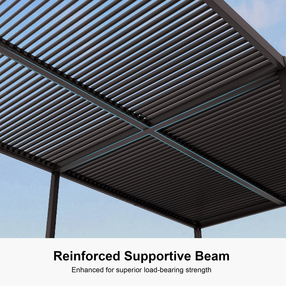 PURPLE LEAF 13' x 20' Louvered Pergola Outdoor Adjustable Louvre Shade Modern Patio Aluminum Pergola with Retractable Roof for Deck Backyard Garden Hardtop Gazebo PURPLE LEAF