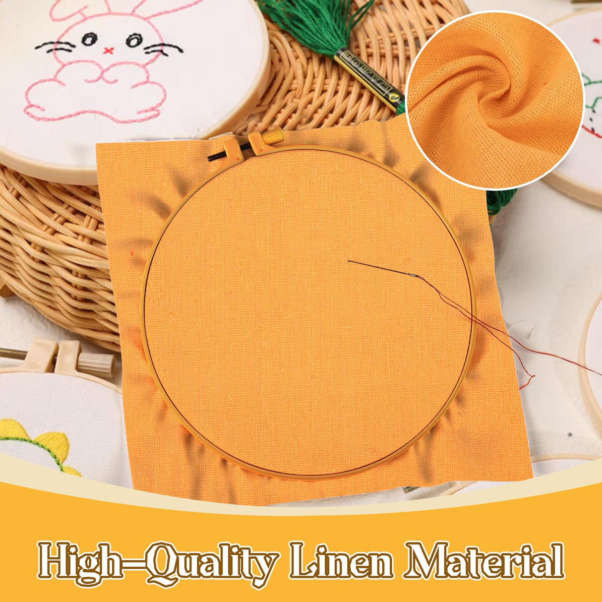 12 Sheets 12 Colors Linen Embroidery Fabric, Pre-Cut Natural Needlework Cloth Fabric, Embroidery Cloth Squares for Garment Craft (7.8x7.8Inch) Nitelemn