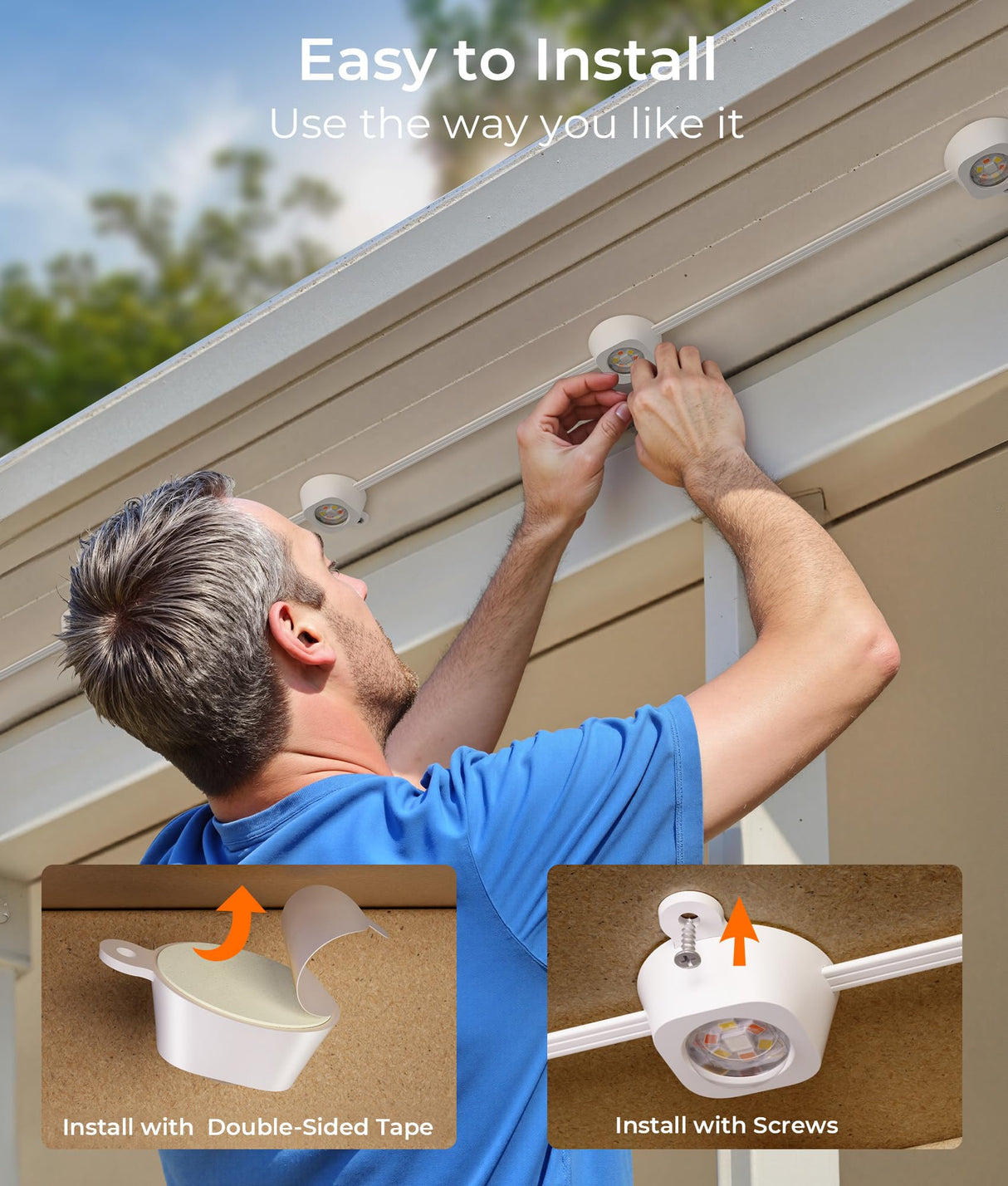 DeckTok Smart Permanent Outdoor Lights Pro, 100ft RGBWW and 60LM Triple-LED Lights, Outdoor Christmas Decorations with 79 Scene Modes, IP67 Waterproof Work with Alexa, Google Assistant, White DeckTok