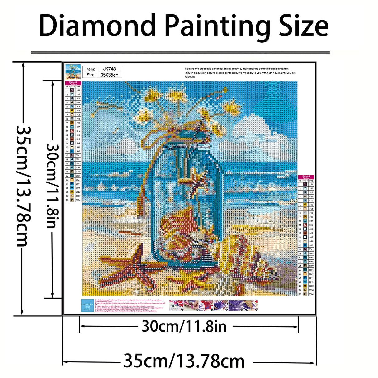 GXGLLPZBY 5D Diamond Painting Kits for Beginner, DIY Flower Ocean Theme Beach Diamond Art Kits for Adult, Suitability Full Round Diamond Dot Gem Art Kits, Home Wall Decoration 13.78x13.78 Inches GXGLLPZBY