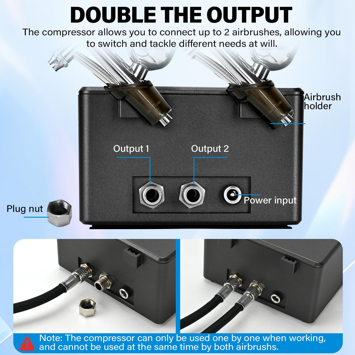 Slskbut Airbrush Kit with Air Compressor 7-Gear Adjustable, 55 PSI Professionals High-Power Air Brush Set, Dual-Action Airbrush Spray Gun Set, for Painting, Nail Art, Makeup, Model and Cake Coloring SLSKBUT