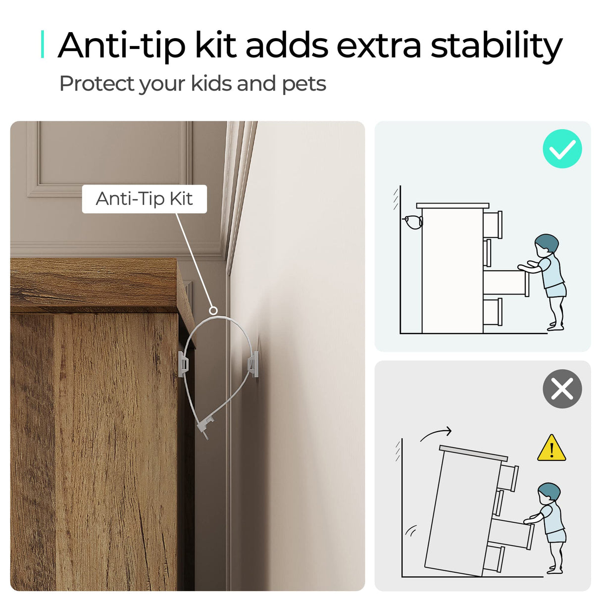 LINSY HOME 6 Drawers Dresser for Bedroom, Wood Bedroom Dresser Modern Drawer Chest, 6 Chest of Drawer, Tall Dresser for Closet, Dressers Organizer for Living Room, Closet, Hallway, Nursery LINSY HOME