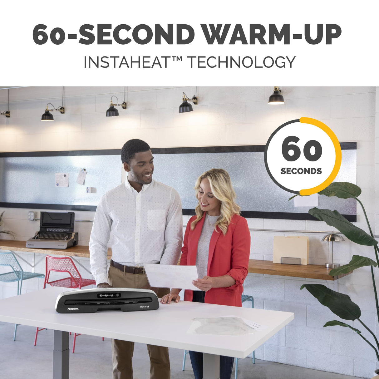 Fellowes Saturn 3i 125 Thermal Laminator Machine for Home or Office with Pouch Starter Kit, 12.5 inch, Fast Warm-Up, Jam-Free Design (5736601) Fellowes