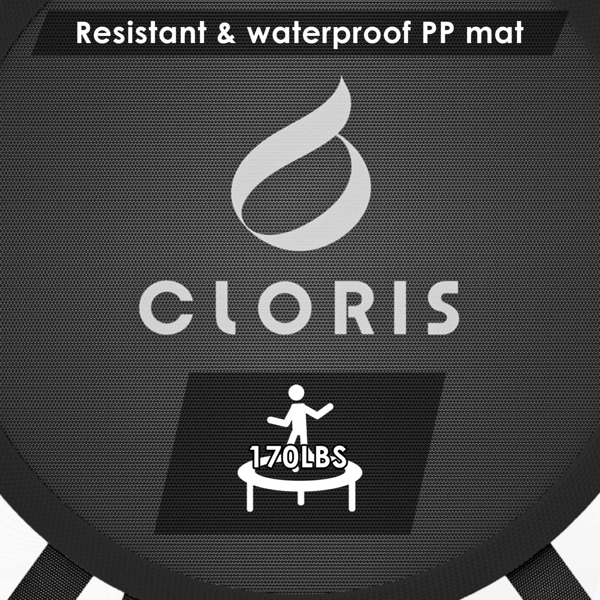 CLORIS 36'' Foldable Fitness Trampoline - Max Load 170lbs, Rebounder Indoor/Outdoor Fitness Body Exercise (Silvery) CLORIS