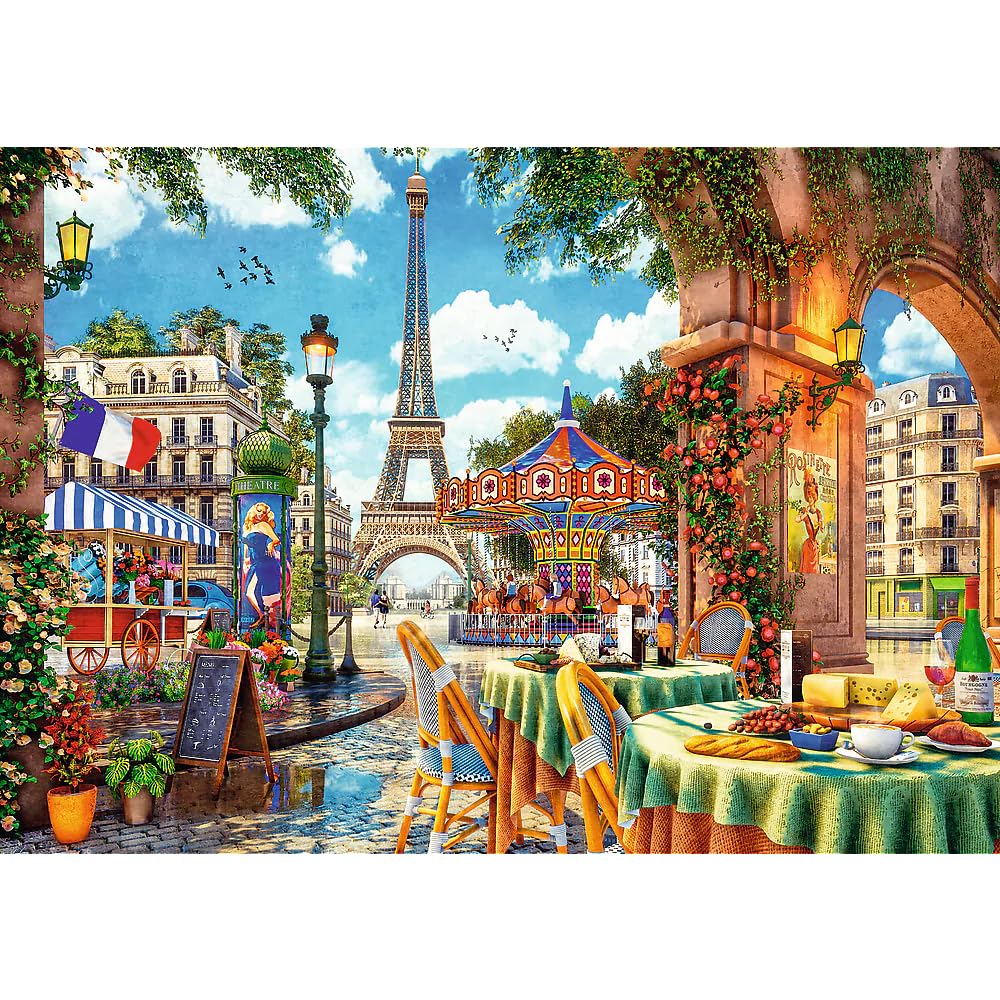 Trefl Parisian Morning 1000 Piece Jigsaw Puzzle Red 27"x19" Print, DIY Puzzle, Creative Fun, Classic Puzzle for Adults and Children from 12 Years Old Trefl