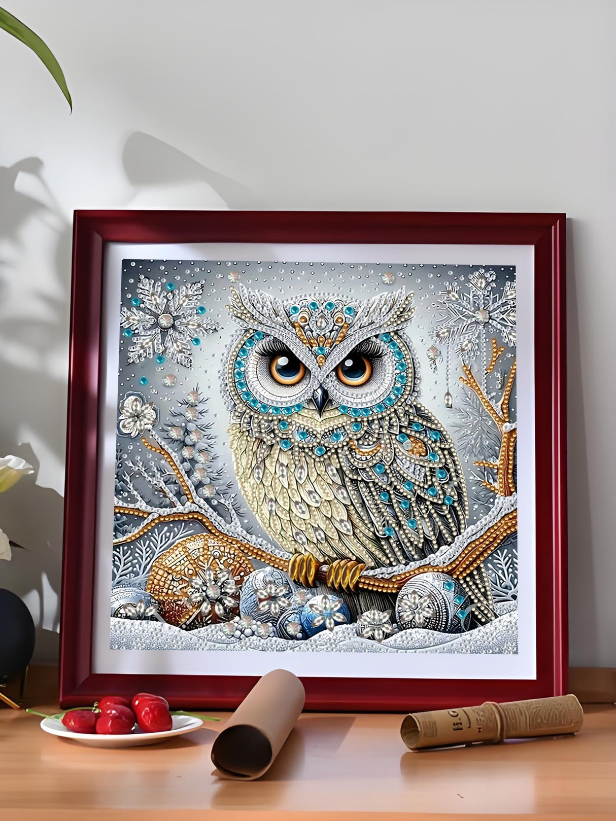 SuuTang 5D Special Shape Owl Diamond Art Painting Kits for Adults, Crystal Rhinestones Diamond Painting, Gem Art Diamond Dots Crafts for Beginners DIY, Home Wall Christmas Decor Gift, 12x12inch SuuTang