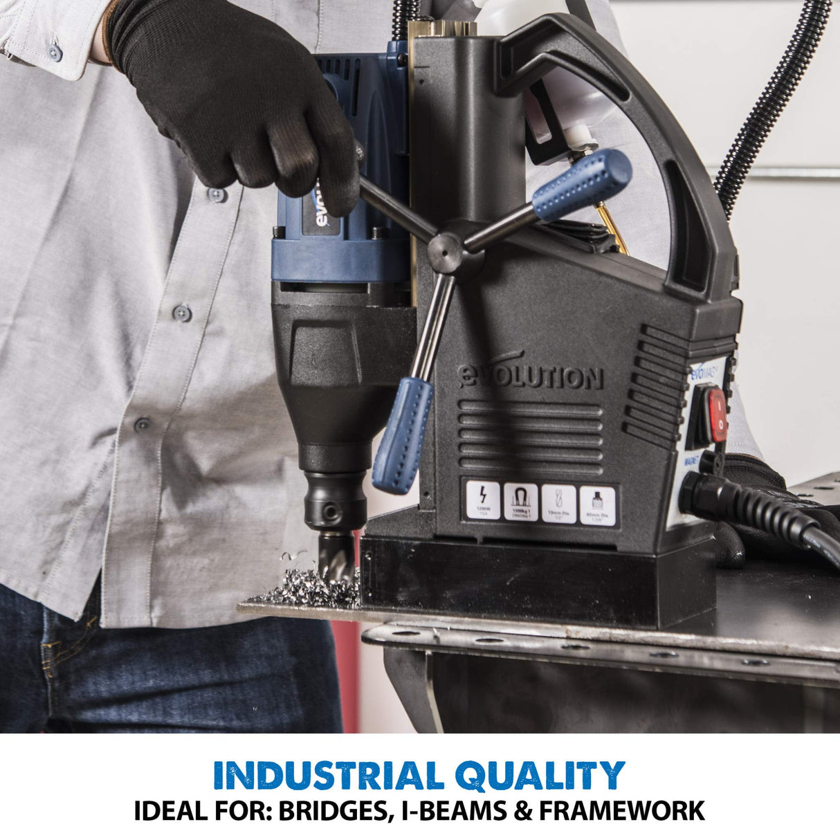 Evolution Heavy Duty 1-1/8 inch Industrial Magnetic Drill with Carry Case - S28MAG Evolution