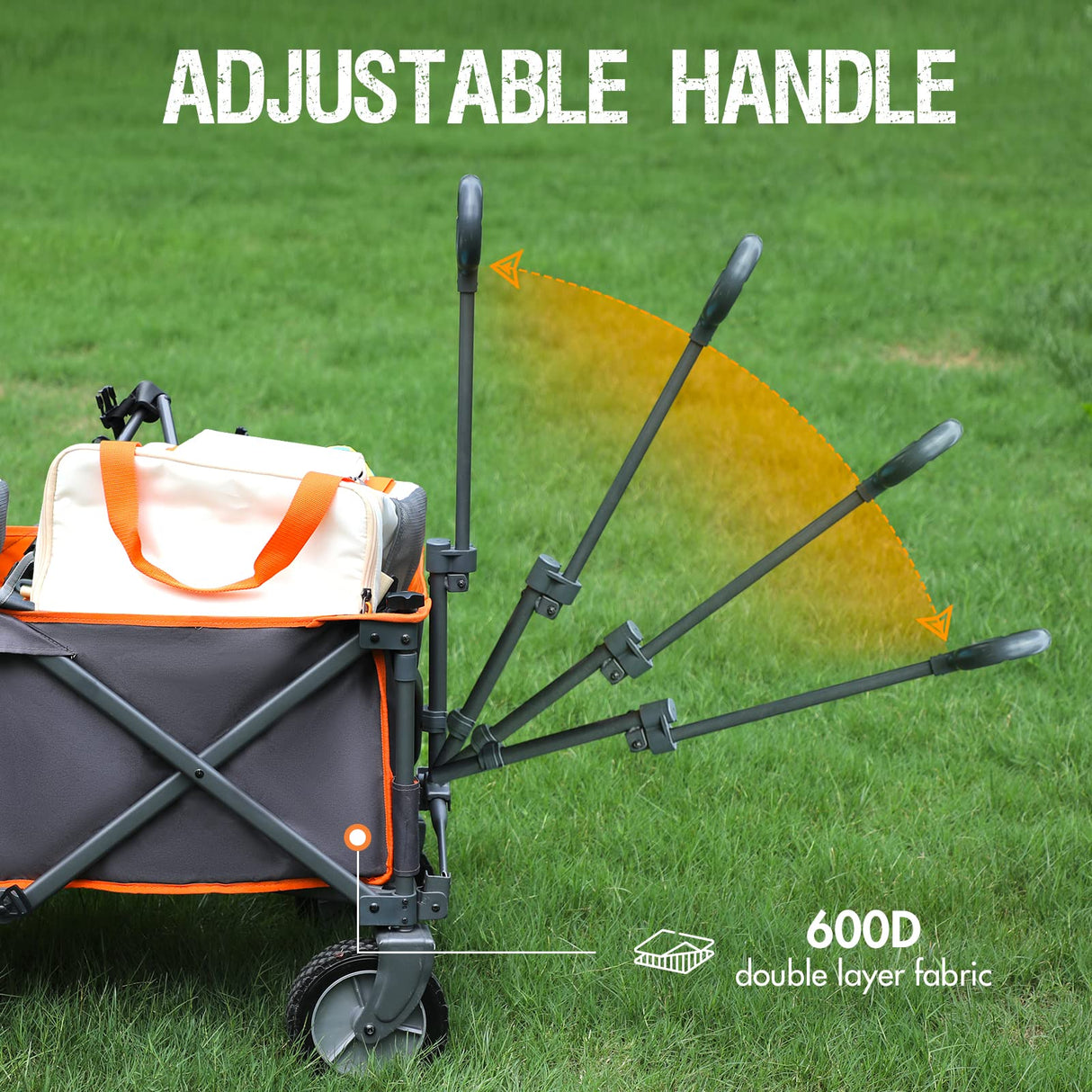 PORTAL Collapsible Wagon Cart, Heavy Duty Foldable Wagon Carts with Wheels, Folding Utility Wagon for Camping, Shopping, Garden, Sports, Beach PORTAL