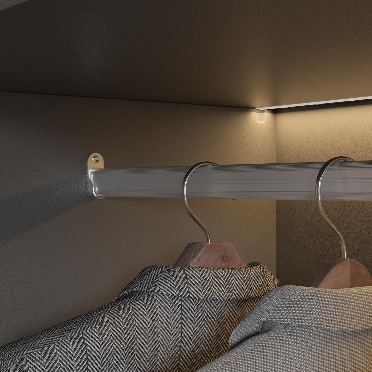 Hitow Wardrobe Cabinet with LED Light Strips, Modern Armoire Closet with Glass Doors, 59.1" W Large Bedroom Armoire Clothes Organizer with Shelve & Hanging Rods, Modern Glass Display Cabinet, Black Hitow