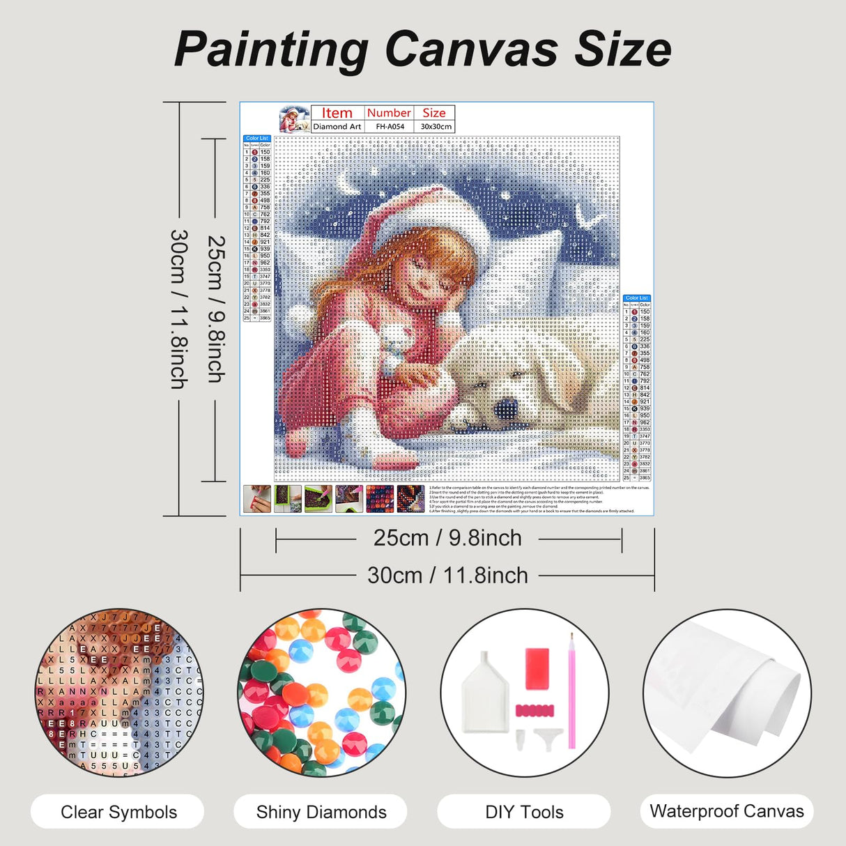 FHBUBPUP Dog Diamond Art Kits for Adults - 5D Diamond Painting Kits for Adults - DIY Full Drill Round Diamond Dot Painting Gem Art, Craft Gift Suitable for Home Wall Decoration 12×12Inch FHBUBPUP