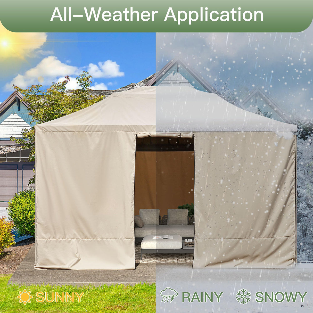 YOLENY Winter Gazebo Cover for 10×12 Hardtop Gazebo, Gazebo Accessories for All Seasons, Transform Your Gazebo for Winter, with Mesh Screens and Doors and Windows (Hardtop Gazebo Not Included) YOLENY