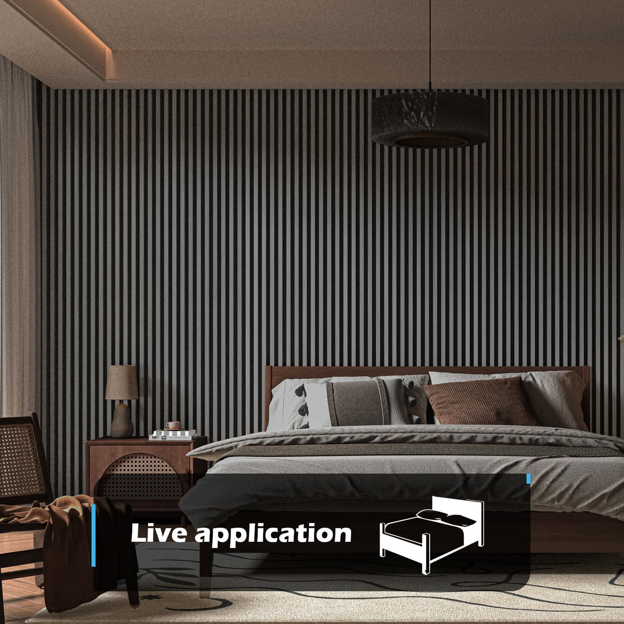 Art3d 2-Pack 48" x 24" Acoustic Wood Panels for Wall, Soundproof Wood Slat Panel for Wall and Ceiling, 3D Fluted Sound Absorbing Paneling for Interior Wall Decor, Living Room, Bedroom - Smoky Oak Art3d