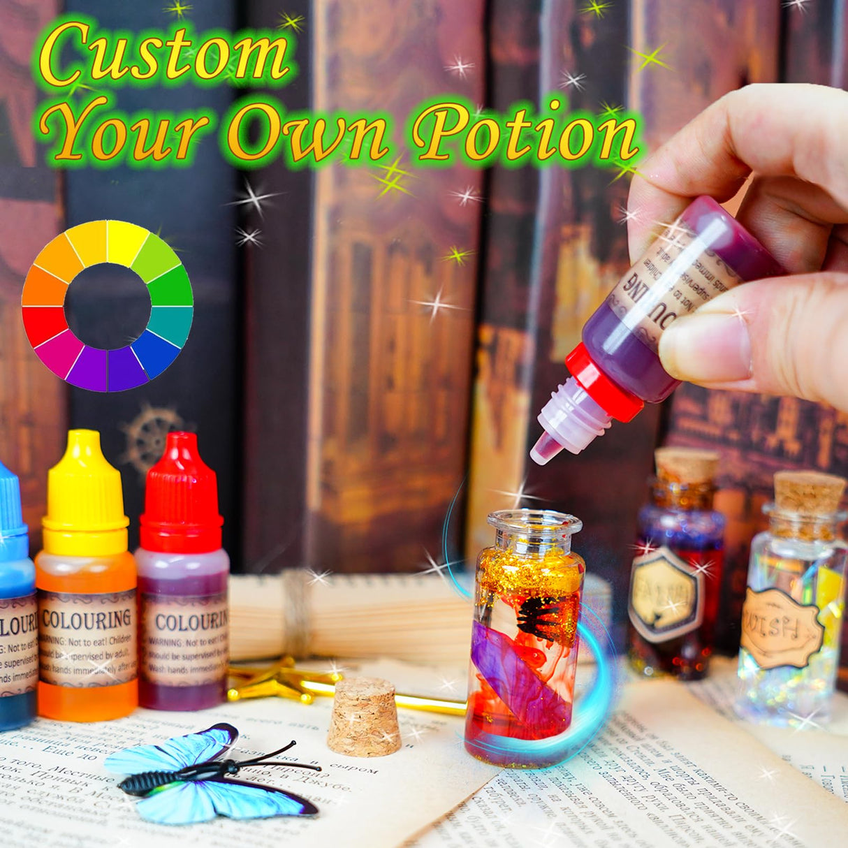 FOMOMDI DIY Magic Crystal Potions Making Kit, Magic Mix 20 Bottles Fairy Wizard Potions, Halloween Christmas Birthday Gift for Girls Kids Ages 6-12 FOMOMDI