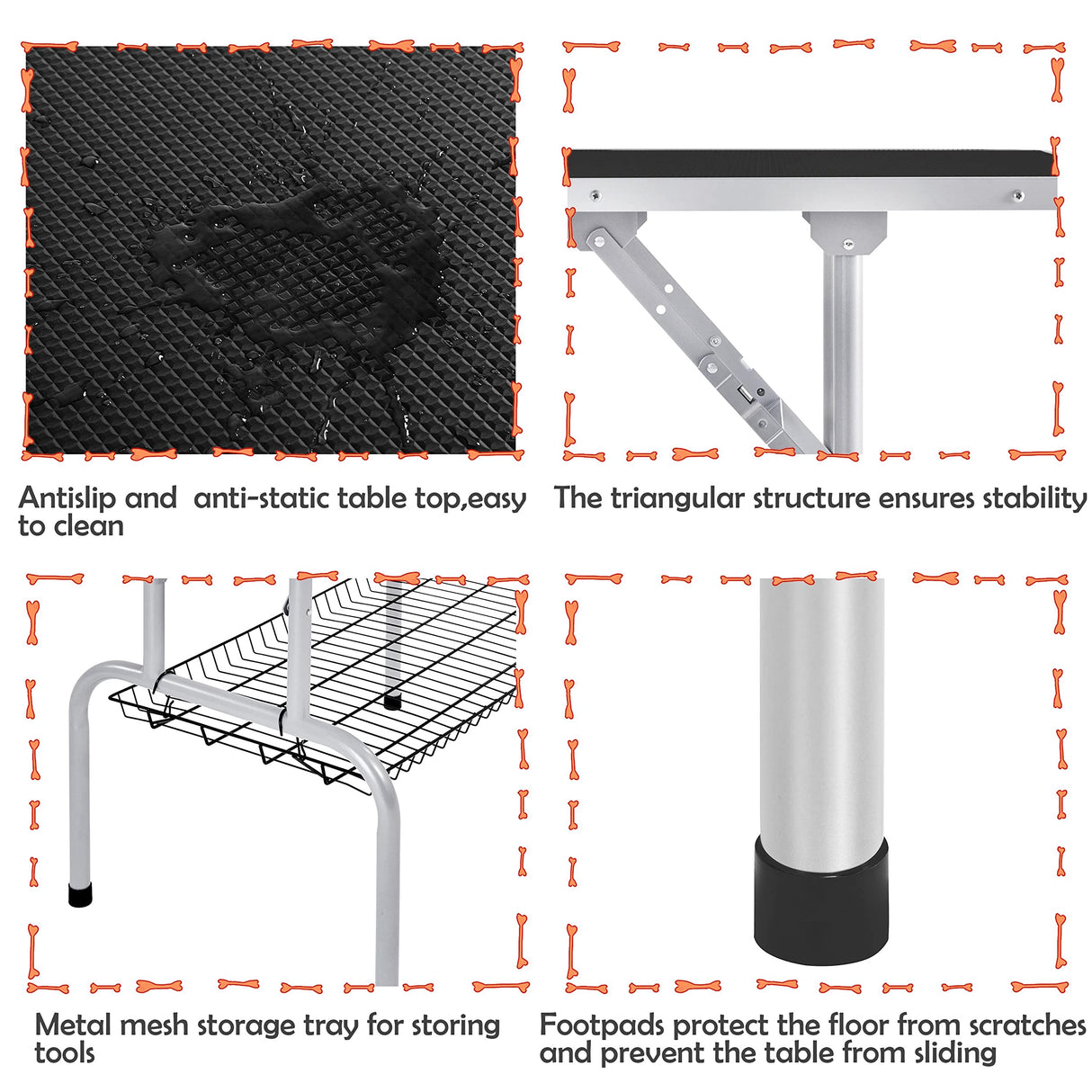 Yaheetech 45-inch Large Heavy Duty Pet Dog Grooming Table W/Adjustable Overhead Arm, Clamps, Two Grooming Noose, Tray Yaheetech