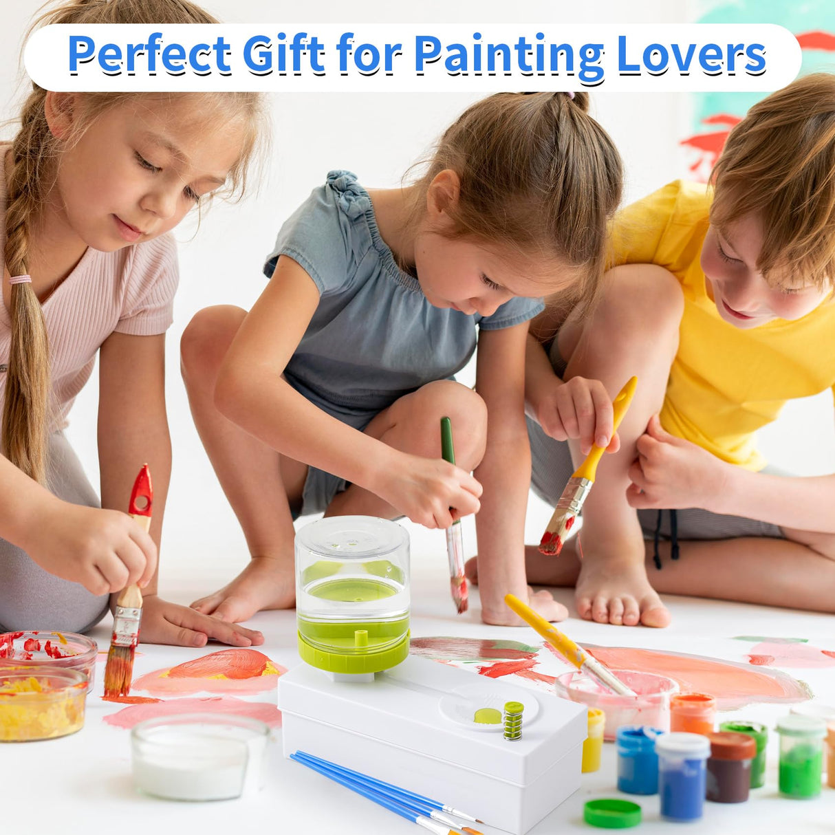 Paint Brush Cleaner Brush Rinser with Drain Water Circulation Paintbrush Scrubber Cleaner Rinser Cup for Acrylic, Watercolor, Oil and Water-Based Paints Art Supplies Paint Brush Cleaner Tool Sigilyer