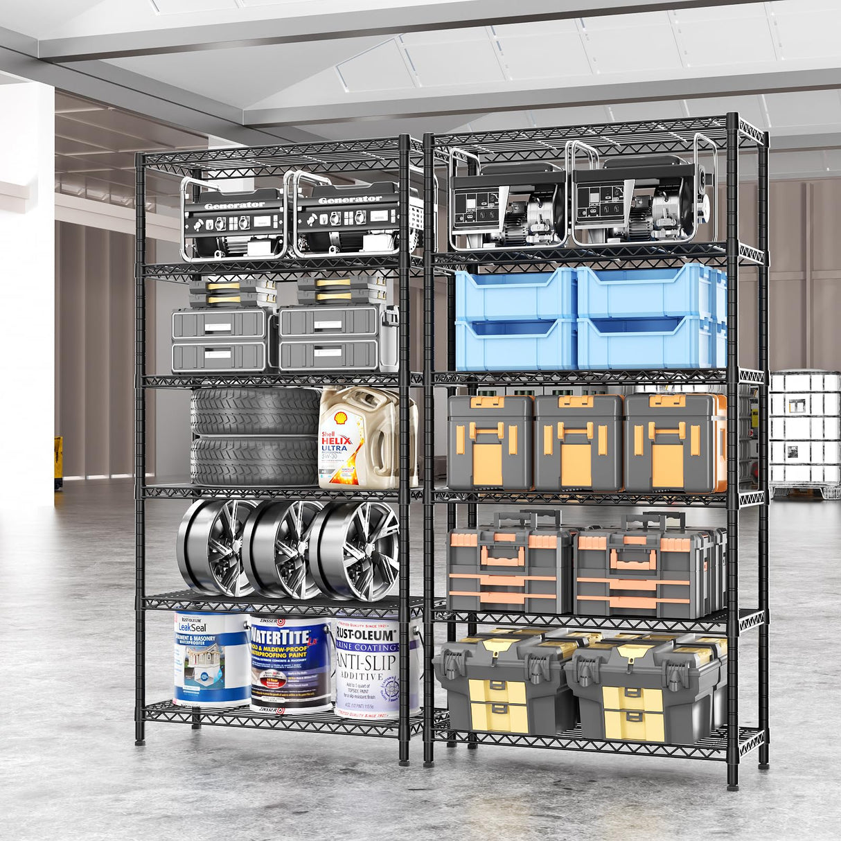 SINGAYE 6 Tier Shelf Organizer Storage Metal Shelves Garage Wire Shelving Unit Pantry Rack 36" L x 14" W x 72" H Black SINGAYE