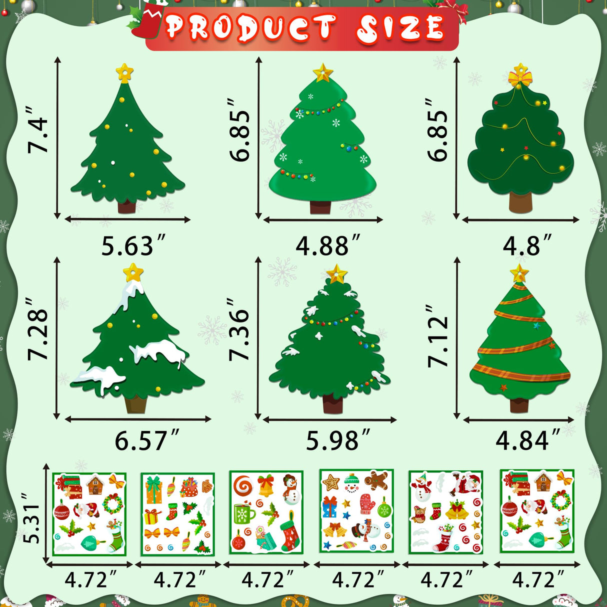 80UncleKimby 60pcs Christmas Crafts for Kids - DIY Xmas Tree Ornaments with Sticker Kits - Set for Holiday Decorations, Party Favors, and Classroom Activities 80UncleKimby
