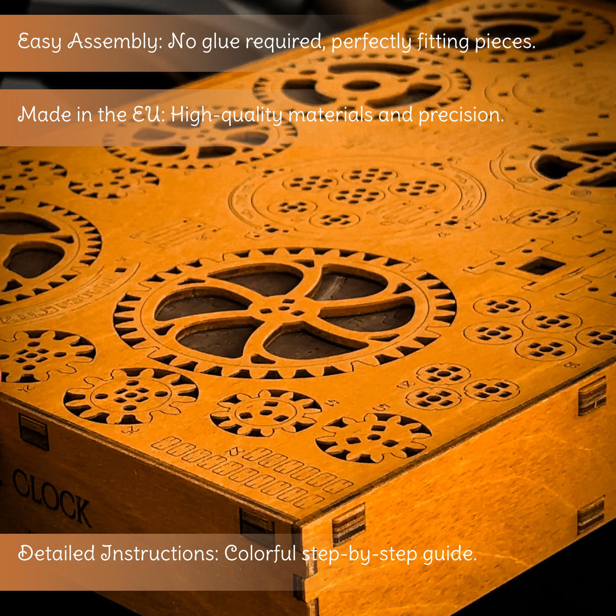 WOODEN.CITY 3D Puzzles for Adults - Industrial Vintage Wall Clock Model Kit - Wooden Puzzles - Mechanical Clock Building Kit WOODEN.CITY