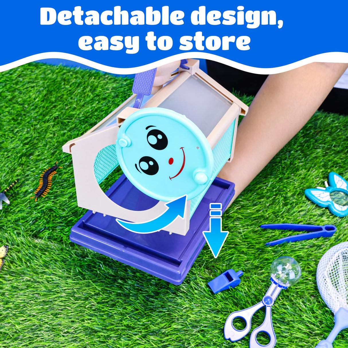 Garma Bug Catcher Kit for Kids, Outdoor Explorer Kit for Toddler with Insect Collection Box Bug Catching Tools and Magnifying Glass Spring Insect Catching Kit Summer Nature Toys Birthday Gifts Garma