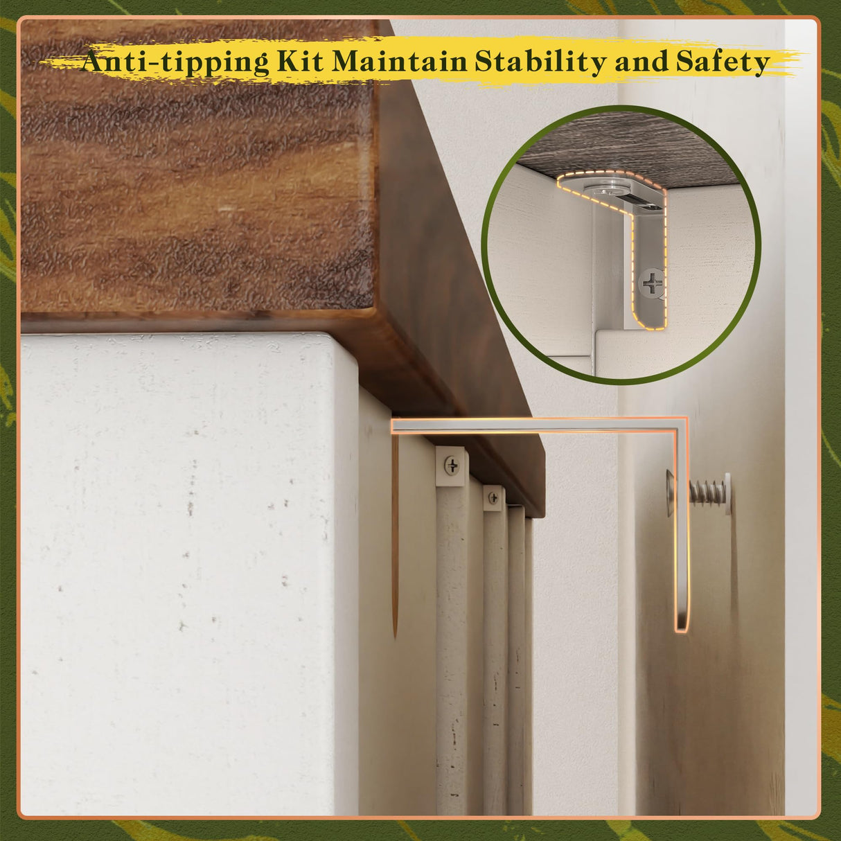 Romorgniz White Dresser, Farmhouse Dresser with Smooth Metal Rails, Wide Large Storage Drawers and TV Stand for Bedroom, Hallway Romorgniz