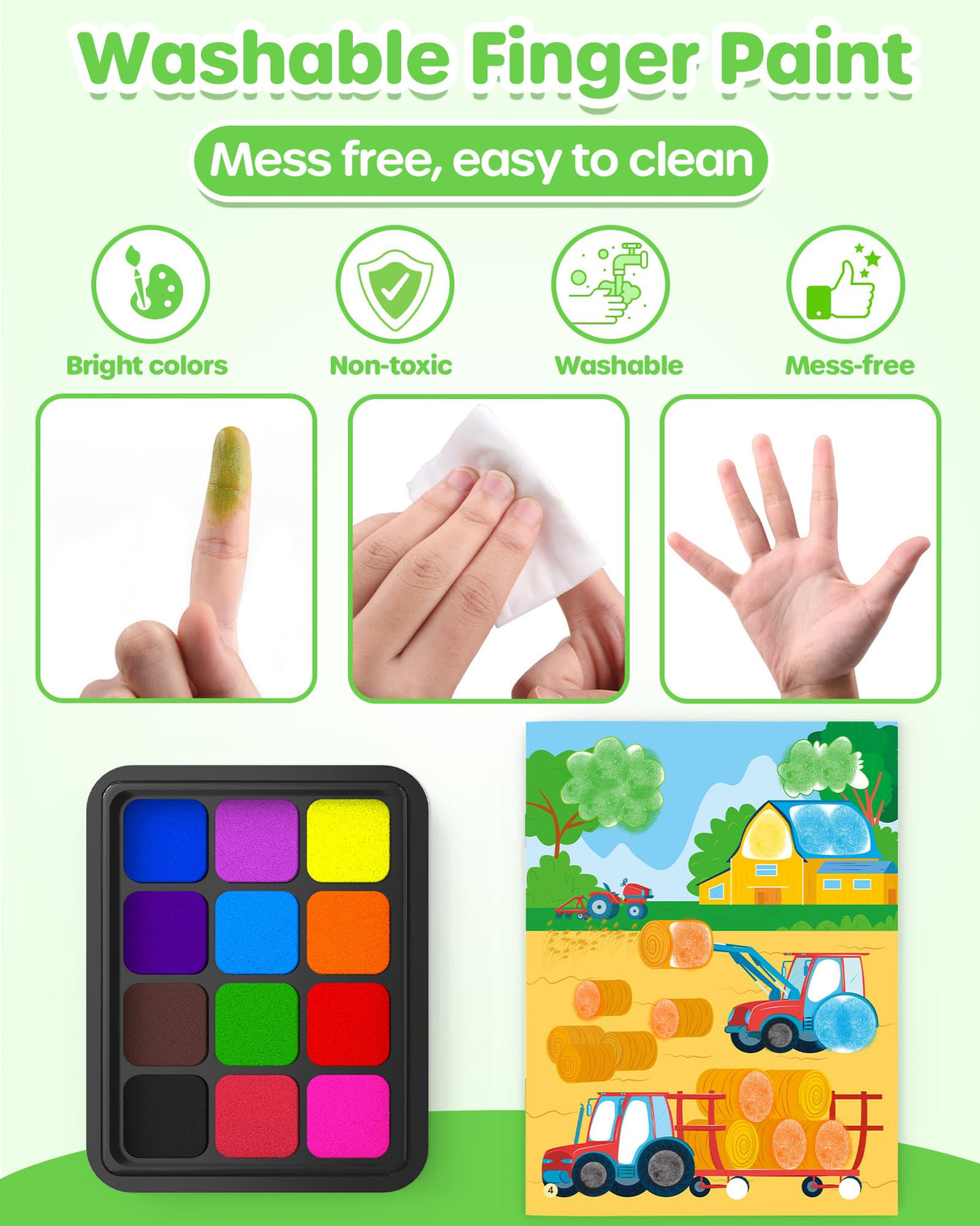 D-FantiX My Storybook Art Kit & Dot Art Sticker Activity Book with Ink Pad D-FantiX