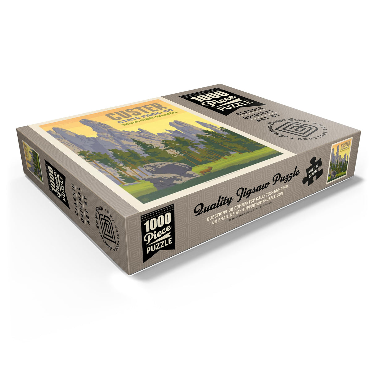MyPuzzle Custer State Park, South Dakota, Vintage Poster - Premium 1000 Piece Jigsaw Puzzle for Adults MyPuzzle.com