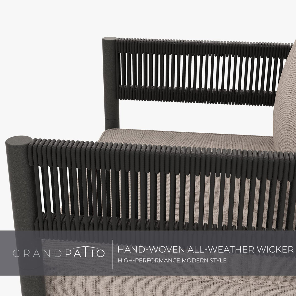 Grand patio 6-Piece Wicker Outdoor Furniture Set with Beige Thick Cushions and Coffee Table, Patio Sofa Conversation Set for Backyard, Balcony, Garden Grand patio