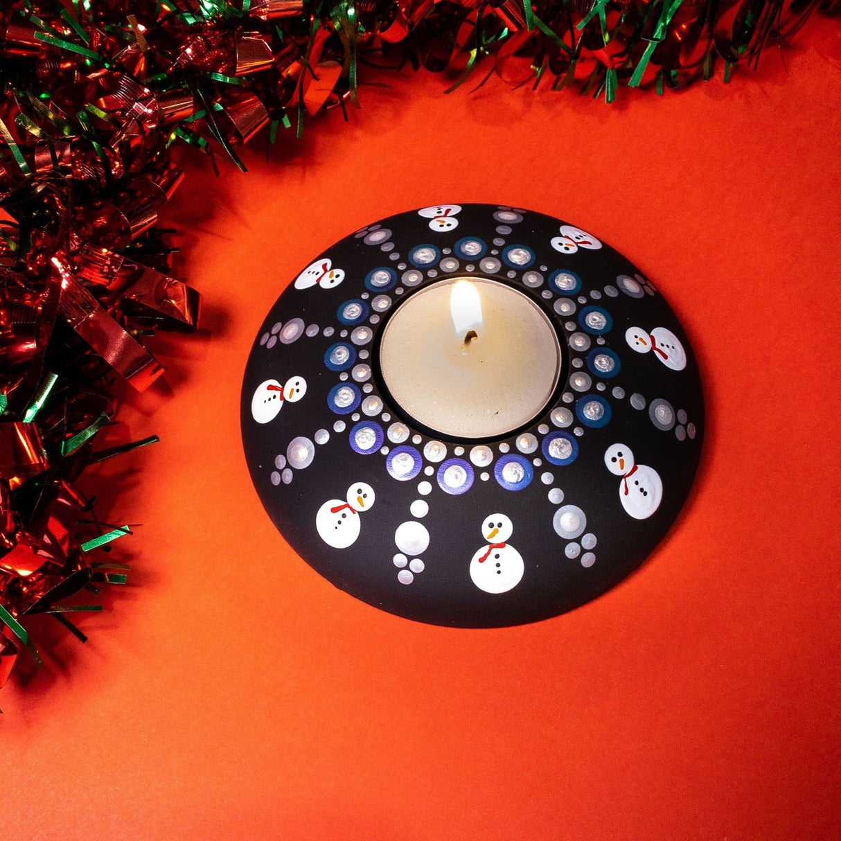 Tea Light Candle Holder Silicone Mold - by Happy Dotting Company - Round Shape - Tealight Candle Molds for Cement Casting - DIY & Creative Projects - Dotting and Mandala Art Happy Dotting Company