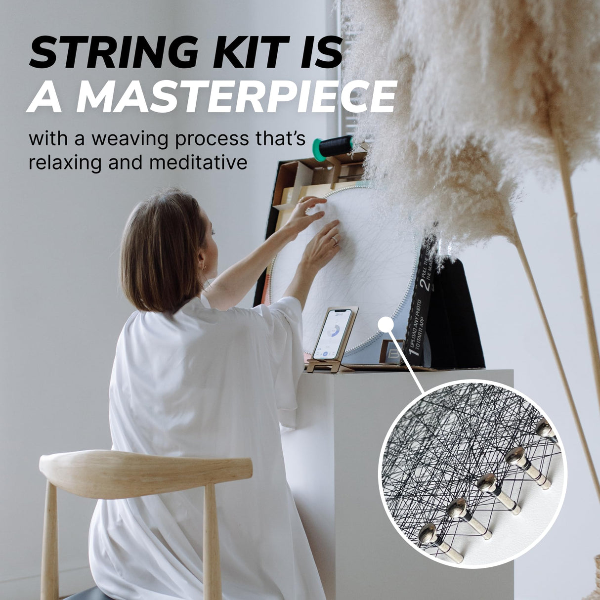 DIY String Art Kit – Create Custom Art from Your Photo – Relaxing Hobby & Personalized Wall Decor – Craft Kit for Women/Her – IT Arti – Gift Idea String Art for Adults Beginner IT Arti