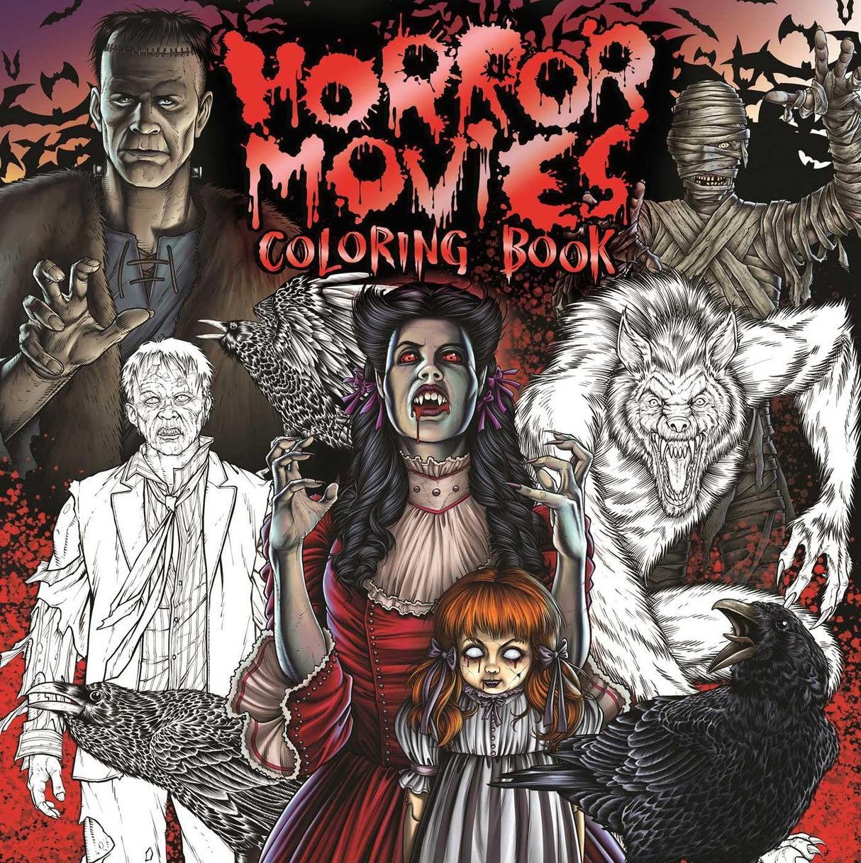 Horror Movies Adult Coloring Book WoodArtSupply