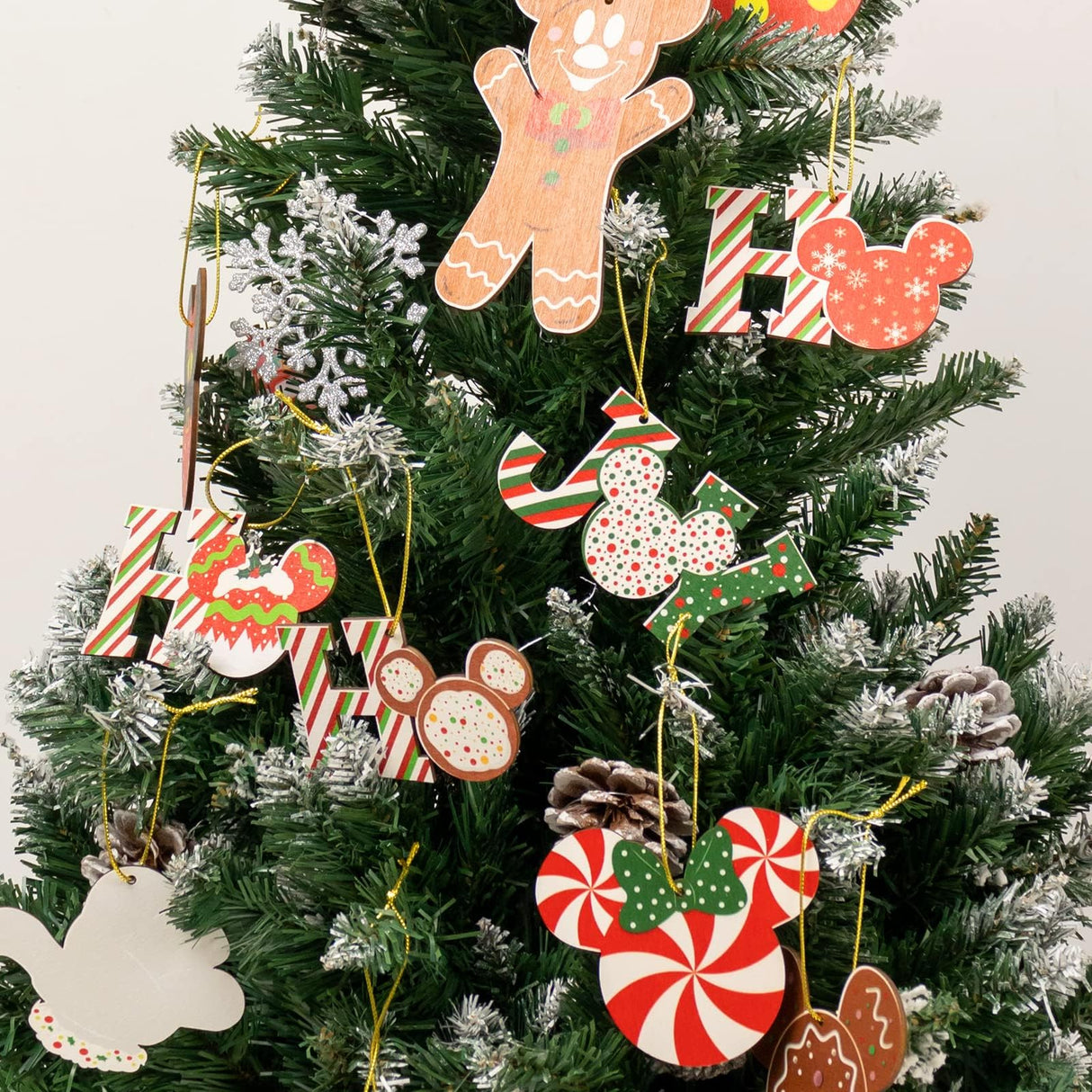 Christmas Decorations Tree Ornaments Set - 24Pcs Wooden Mouse Ornaments for Holiday Christmas Trees Hanging Party Decorations AMUHUA